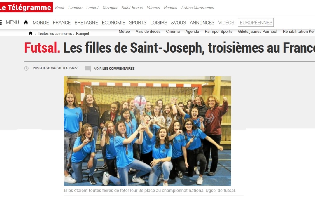 La presse en parle : Futsal les filles 3e au France